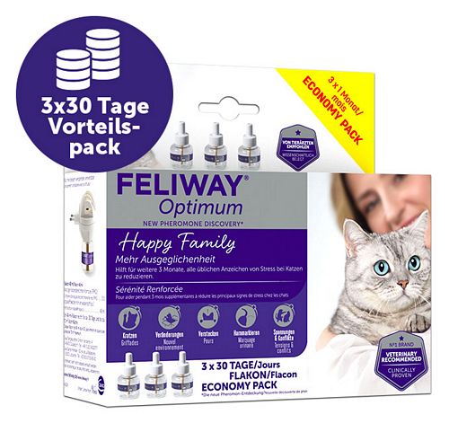 FELIWAY Optimum Vorteilspack 3x30 Tage – für ausgeglichene Katzen