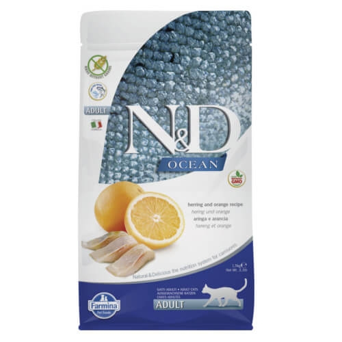 Farmina Natural & Delicious Grain Free Cat Adult Fish + Orange Trockenfutter für Katzen