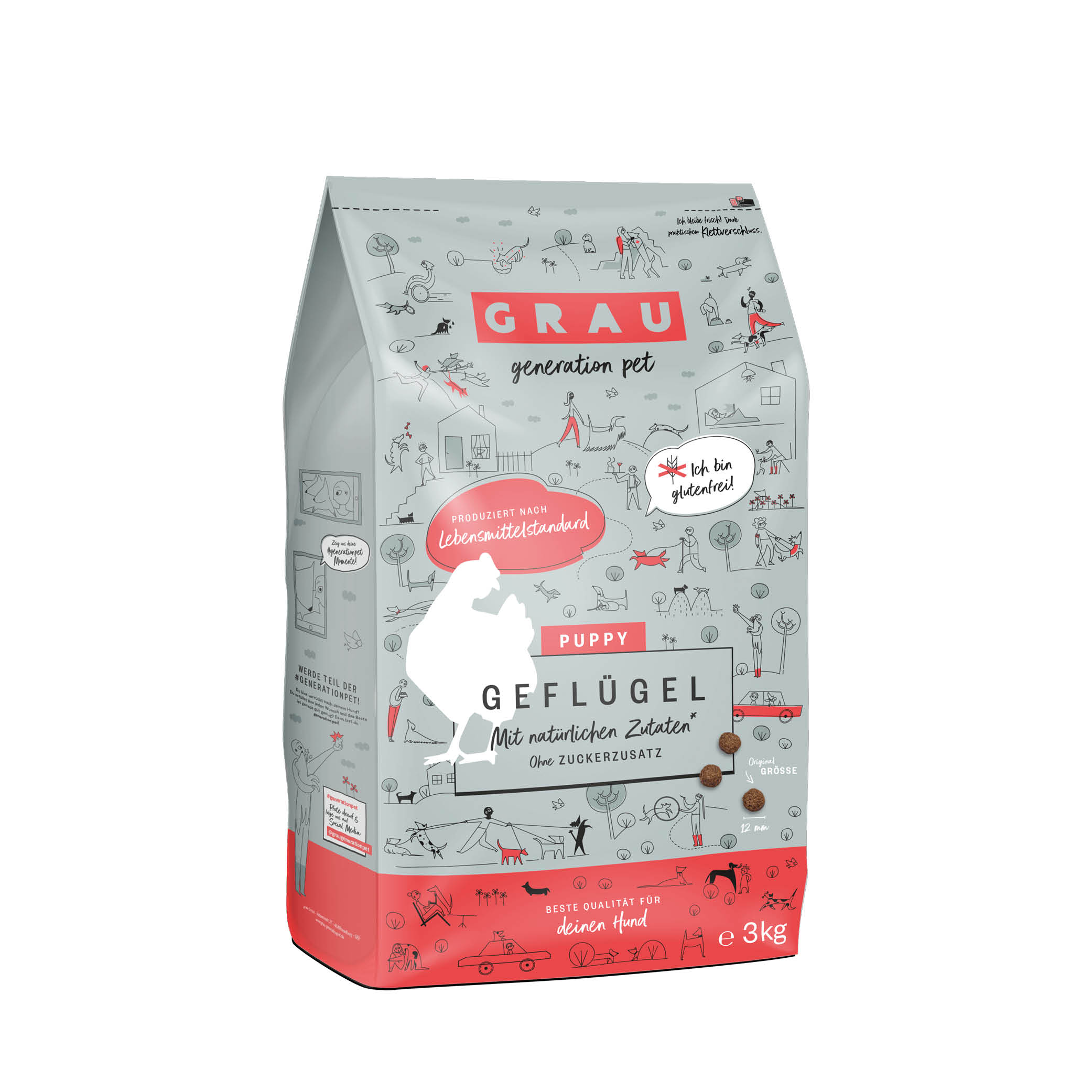 Grau Trockenfutter - HUND - PUPPY GEFLÜGEL 3 kg