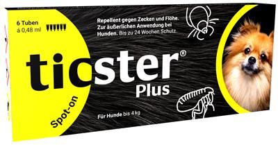 TICSTER Plus Spot-on Lösung für Hunde bis 4 kg 6 x 0,48 ml