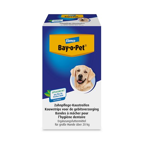 Elanco - Bay-o-Pet - Kaustreifen SPEARMINT - GROßE Hunde - 1 x 140 g Elanco - Bay-o-Pet - Kaustreifen SPEARMINT - GROßE Hunde - 1 x 140 g