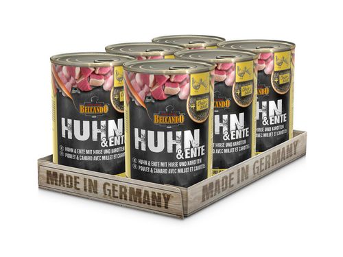 Belcando - Hundefutter - Chia Saat - HUHN und ENTE mit HIRSE und KAROTTE - 6 x 400 g