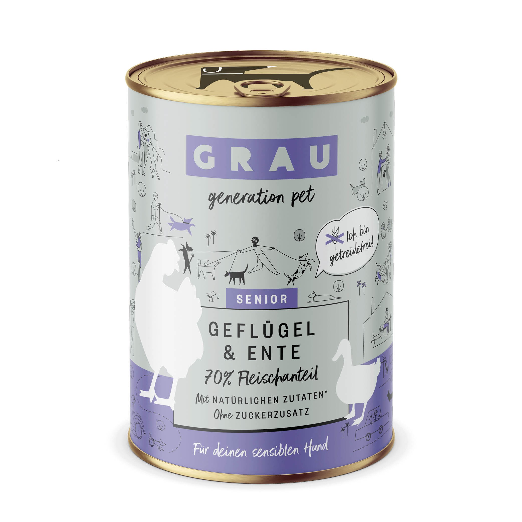 Grau Nassfutter - HUND - SENIOR GEFLÜGEL & ENTE 400 g