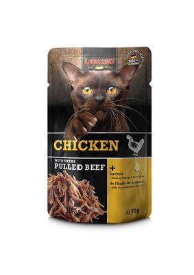 Leonardo - Katzenfutter - CHICKEN + extra pulled Beef - 16 x 70 g