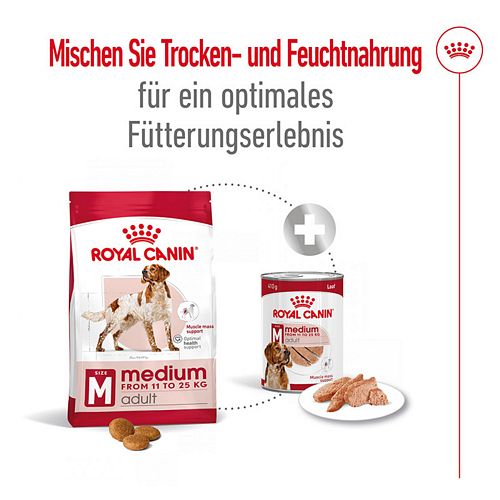 Royal Canin MEDIUM ADULT - Nassfutter für ausgewachsene mittelgroße Hunde - 12 x 410 g