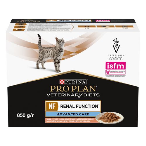 Purina Pro Plan Veterinary Diets NF RENAL Function ADVANCED CARE - Frischebeutel LACHS 10 x 85g KATZE Purina Pro Plan Veterinary Diets NF RENAL Function ADVANCED CARE - Frischebeutel LACHS 10 x 85g KATZE