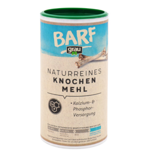 Grau naturreines Knochenmehl für Hunde