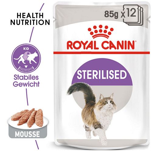 Royal Canin STERILISED Mousse Nassfutter für ausgewachsene kastrierte Katzen