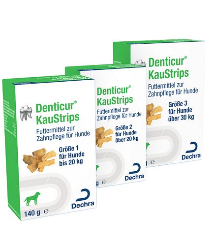 Dechra - Denticur Kau-Strips Zahnpflegemittel für Hunde Größe 1 - 140g