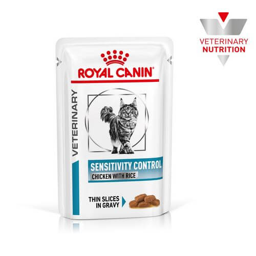Royal Canin Veterinary SENSITIVITY CONTROL HUHN MIT REIS Nassfutter für Katzen 12 x 85g