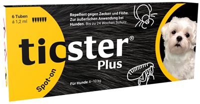 TICSTER Plus Spot-on Lösung für Hunde 4 - 10 kg 6 x 1,2 ml