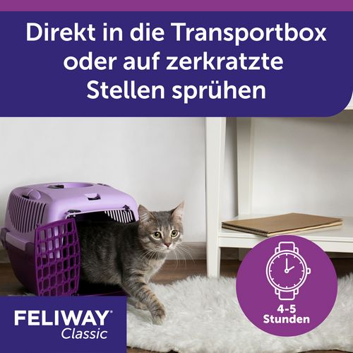 FELIWAY Classic Transport Spray 60ml - punktuell gegen Kratz- & Harnmarkieren von Katzen