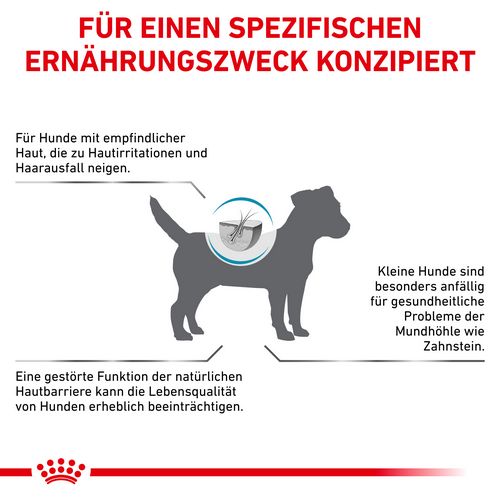 Royal Canin Veterinary SKIN CARE SMALL DOGS Trockenfutter für Hunde 2 kg