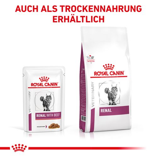 Royal Canin Veterinary RENAL RIND Nassfutter für Katzen 12 x 85 g