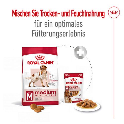Royal Canin MEDIUM Adult Trockenfutter für mittelgroße Hunde 15kg