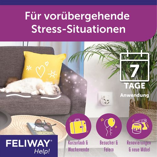 FELIWAY® Help! 3x Nachfüllkartusche - kurzfristige Stressreduzierung für Katzen