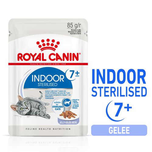 Royal Canin INDOOR 7+ Sterilised in Gelee Nassfutter für Wohnungskatzen ab 7 Jahren Royal Canin INDOOR 7+ Sterilised in Gelee Nassfutter für Wohnungskatzen ab 7 Jahren