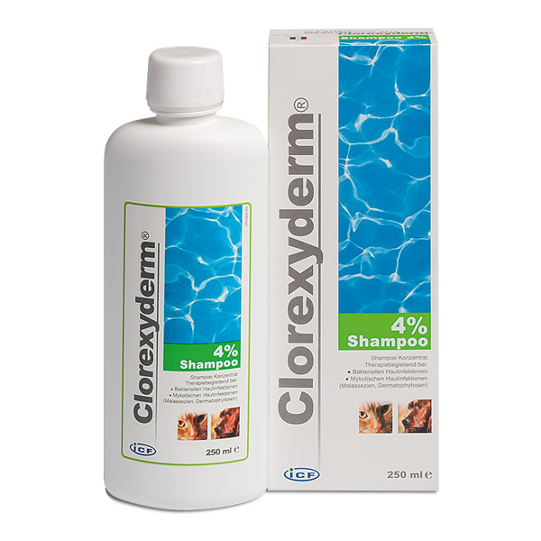 Clorexyderm Shampoo 4% 250ml für Hunde und Katzen zur Reinigung der Haut von Livisto