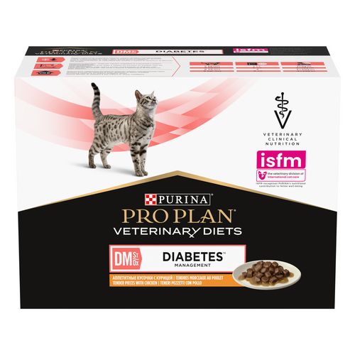 Purina - Veterinary Diets - DM DIABETES MANAGEMENT - HUHN - Katze - 10 x 85 g
