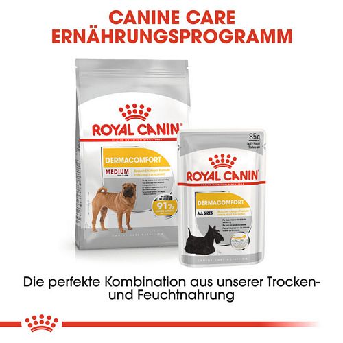 Royal Canin DERMACOMFORT MEDIUM Trockenfutter für mittelgroße Hunde mit empfindlicher Haut