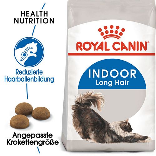 Royal Canin INDOOR Longhair Trockenfutter für Wohnungskatzen mit langem Fell