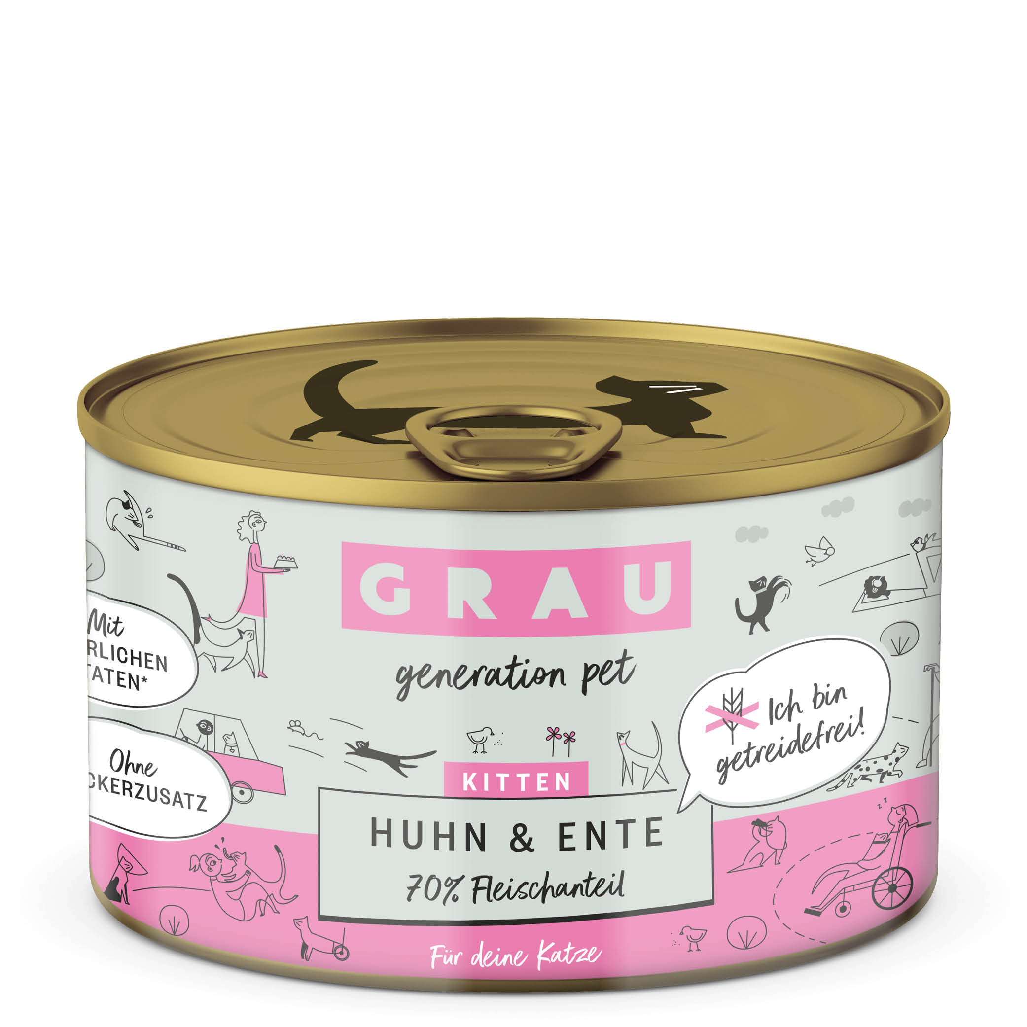 Grau Nassfutter - KATZE - KITTEN - HUHN & ENTE 6 x 200g