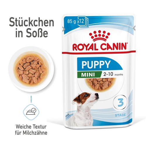 Royal Canin MINI Puppy Welpenfutter Nass für kleine Hunde bis zum 10. Monat 12 x 85 g