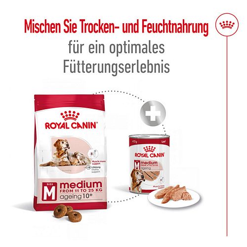 Royal Canin MEDIUM AGEING 12+ - Nassfutter für ausgewachsene mittelgroße Hunde - 12 x 410 g