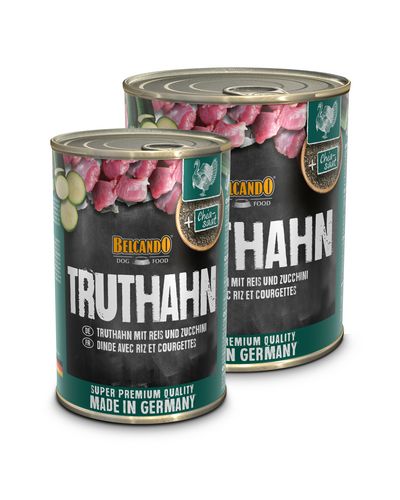 Belcando - Hundefutter - Chia Saat - TRUTHAHN mit REIS und ZUCCHINI - 6 x 400 g