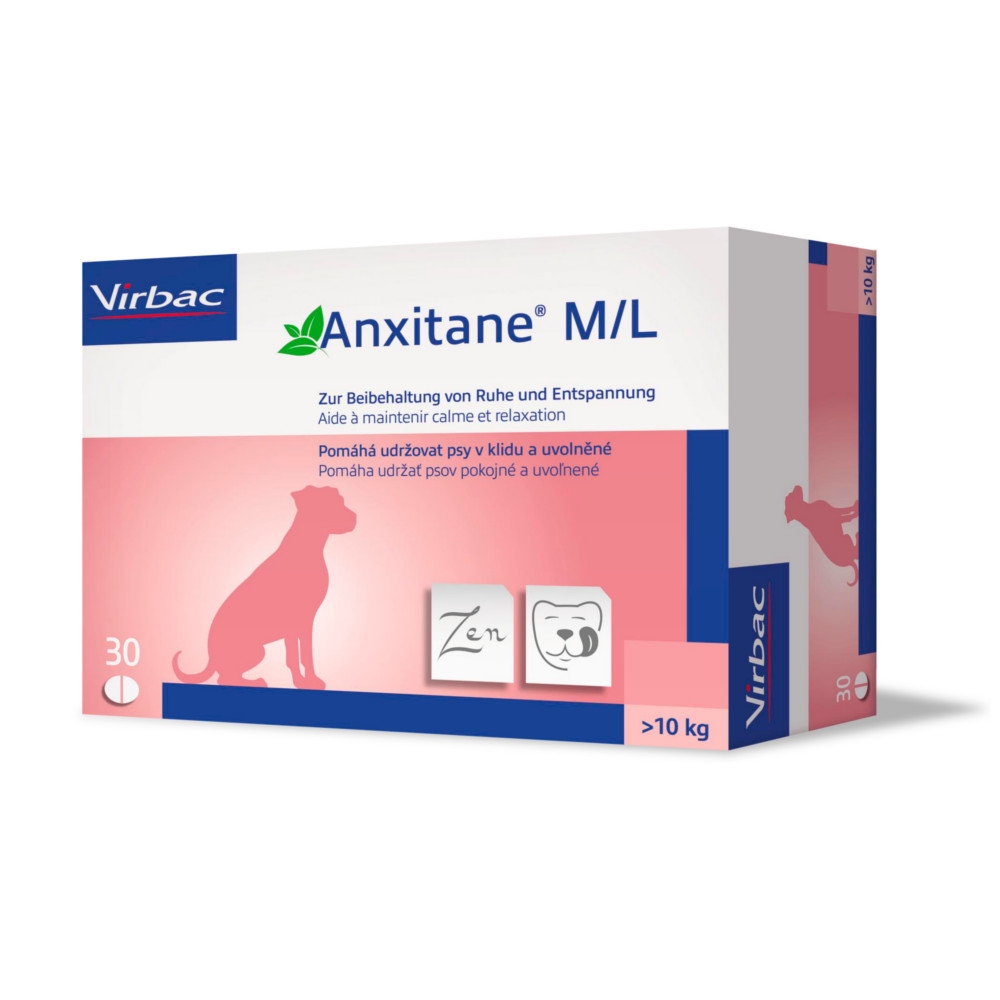 Anxitane M/L zur Beruhigung und Entspannung für Hunde von Virbac 30 Tabletten