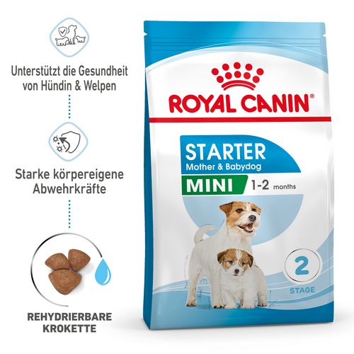 Royal Canin MINI Starter Trockenfutter für tragende Hündin und Welpen kleiner Rassen von der 3. - 8. Woche 4 kg
