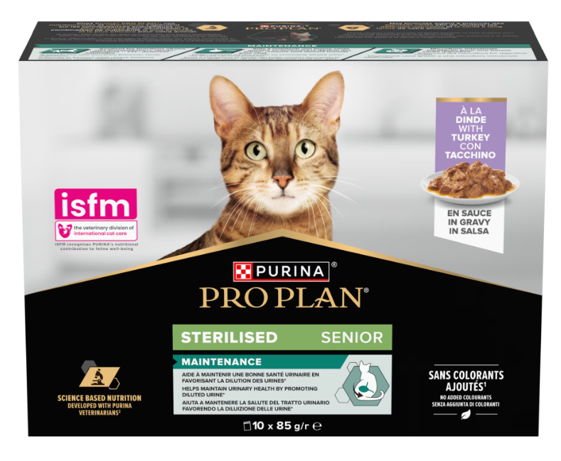 Purina - Pro Plan STERILISED SENIOR MAINTENANCE - mit TRUTHAHN in Sauce - Nassfutter KATZE - Frischebeutel