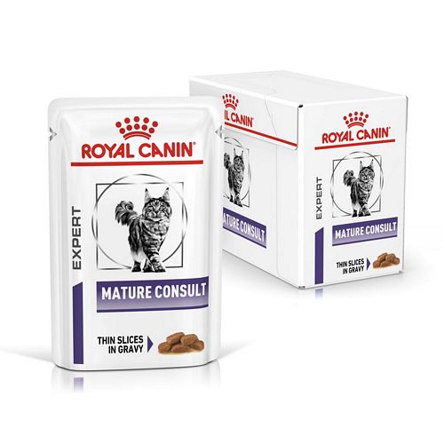 ROYAL CANIN Expert MATURE CONSULT Feine Stückchen in Soße Nassfutter für Katzen  Box