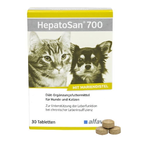 HepatoSan 700 für Hunde und Katzen zur Unterstützung der Leberfunktion von alfavet