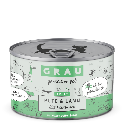 Grau Nassfutter - KATZE - PUTE & LAMM 6 x 200 g