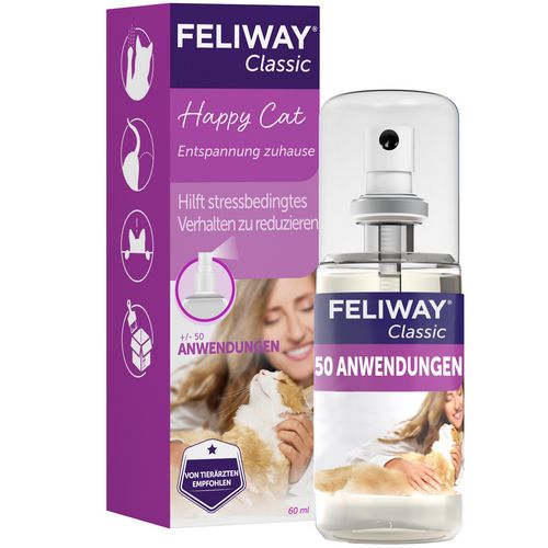 FELIWAY Classic Transport Spray 60ml - punktuell gegen Kratz- & Harnmarkieren von Katzen