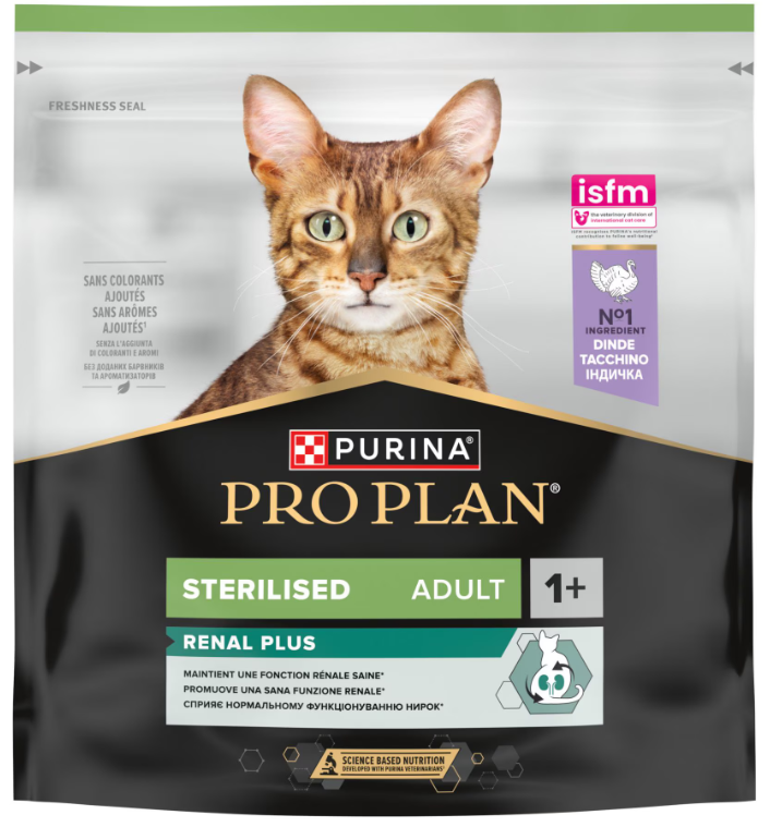 Purina - Pro Plan STERILISED ADULT RENAL PLUS - reich an TRUTHAHN - Trockenfutter KATZE
