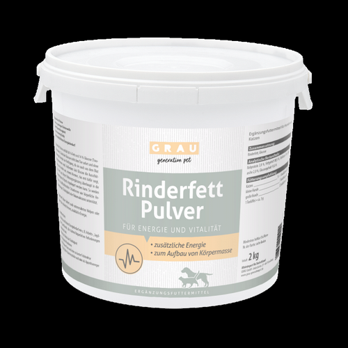 Grau - RINDERFETT Pulver - Hund und Katze - 2 kg
