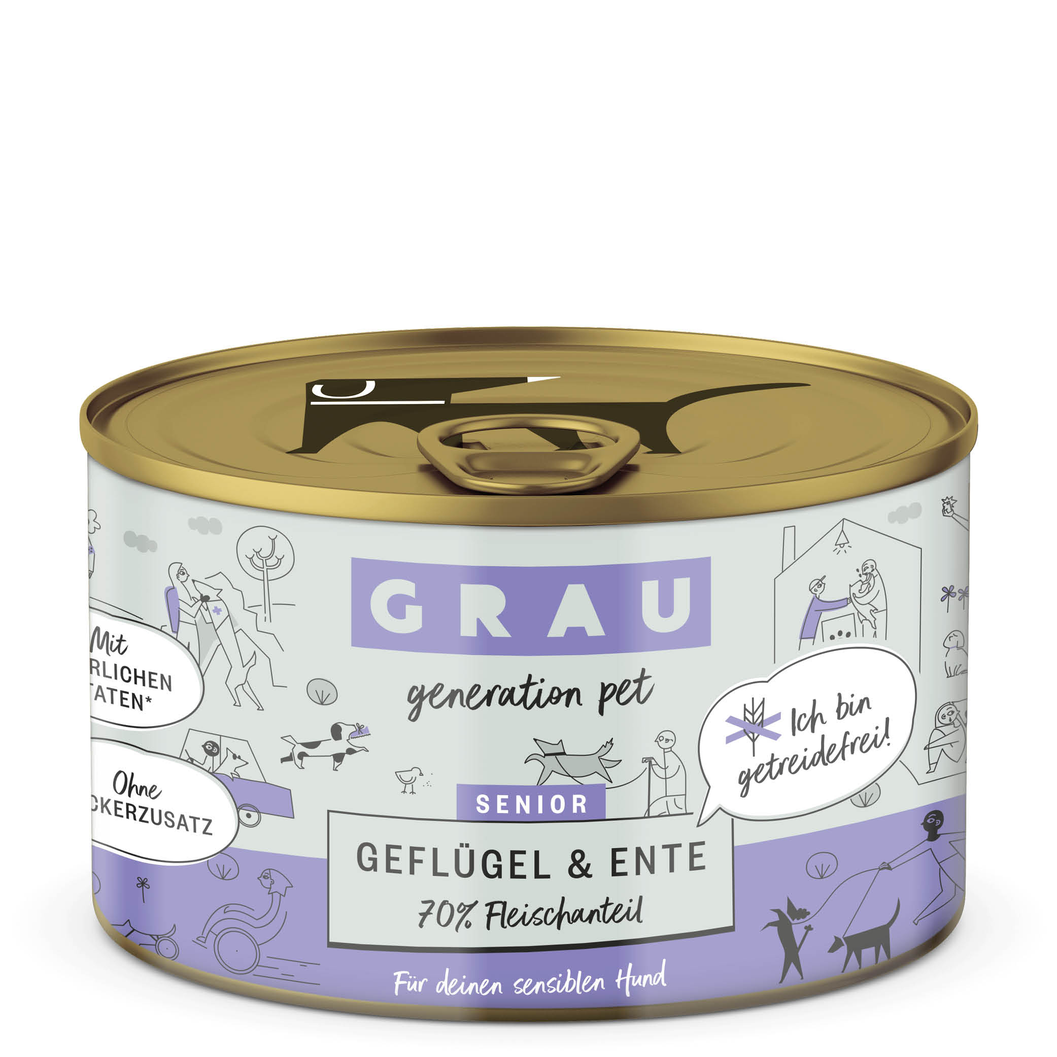 Grau Nassfutter - HUND - SENIOR GEFLÜGEL & ENTE 200g