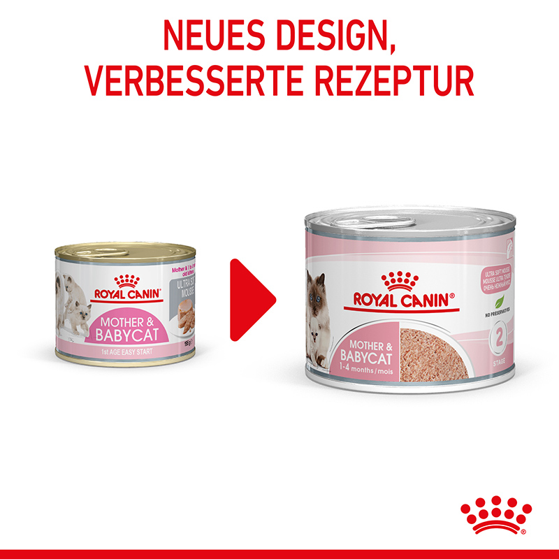 Royal Canin MOTHER & BABYCAT Mousse für tragende Katzen und Kitten 12 x 195 g