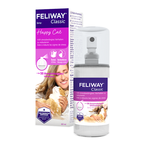 FELIWAY® Classic Transport Spray 60ml - punktuell gegen Kratz- & Harnmarkieren von Katzen