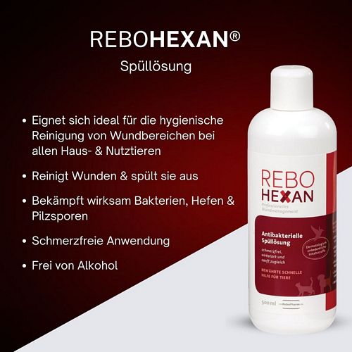 reboVet - ReboHexan - ANTIBAKTERIELLE SPÜLLÖSUNG - 500 ml reboVet - ReboHexan - ANTIBAKTERIELLE SPÜLLÖSUNG - 500 ml