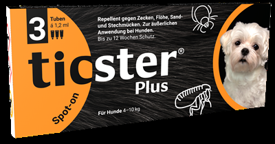 TICSTER Plus Spot-on Lösung für Hunde 4 - 10 kg 3 x 1,2 ml