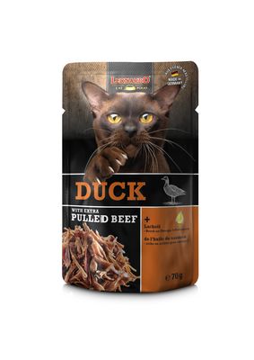 Leonardo - Katzenfutter - DUCK + extra pulled Beef - 16 x 70 g