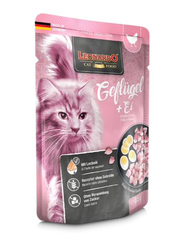 Leonardo - Katzenfutter - Finest Selection - GEFLÜGEL & EI - 16 x 85 g