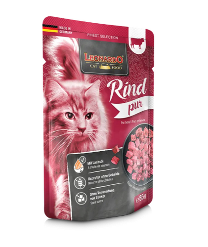 Leonardo - Katzenfutter - Finest Selection - RIND PUR - 16 x 85 g