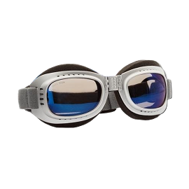 Hundebrille Hot II - chrom, blau