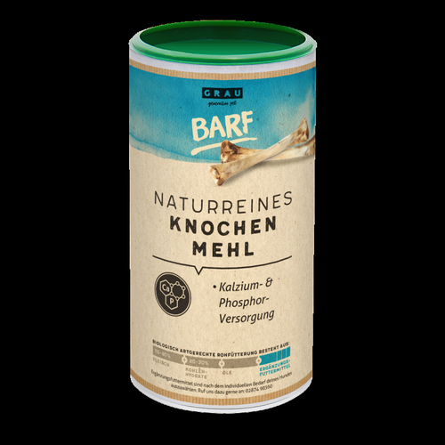 Grau - Naturreines KNOCHENMEHL - Hund - 800 g