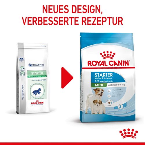 Royal Canin MINI Starter Trockenfutter für tragende Hündin und Welpen kleiner Rassen von der 3. - 8. Woche 4 kg