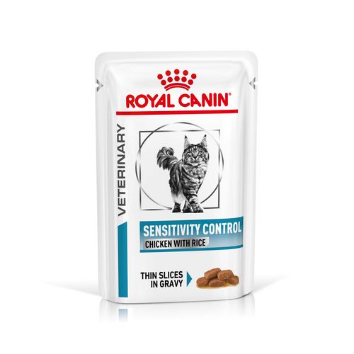 Royal Canin Veterinary SENSITIVITY CONTROL HUHN MIT REIS Nassfutter für Katzen 12 x 85g